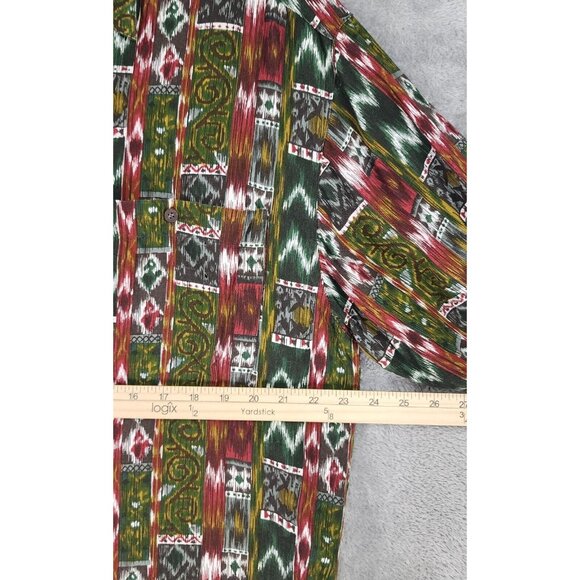 Trader Bay Shirt Mens Medium Southwestern Button Up Long Sleeve 90s Vintage - Picture 4 of 10